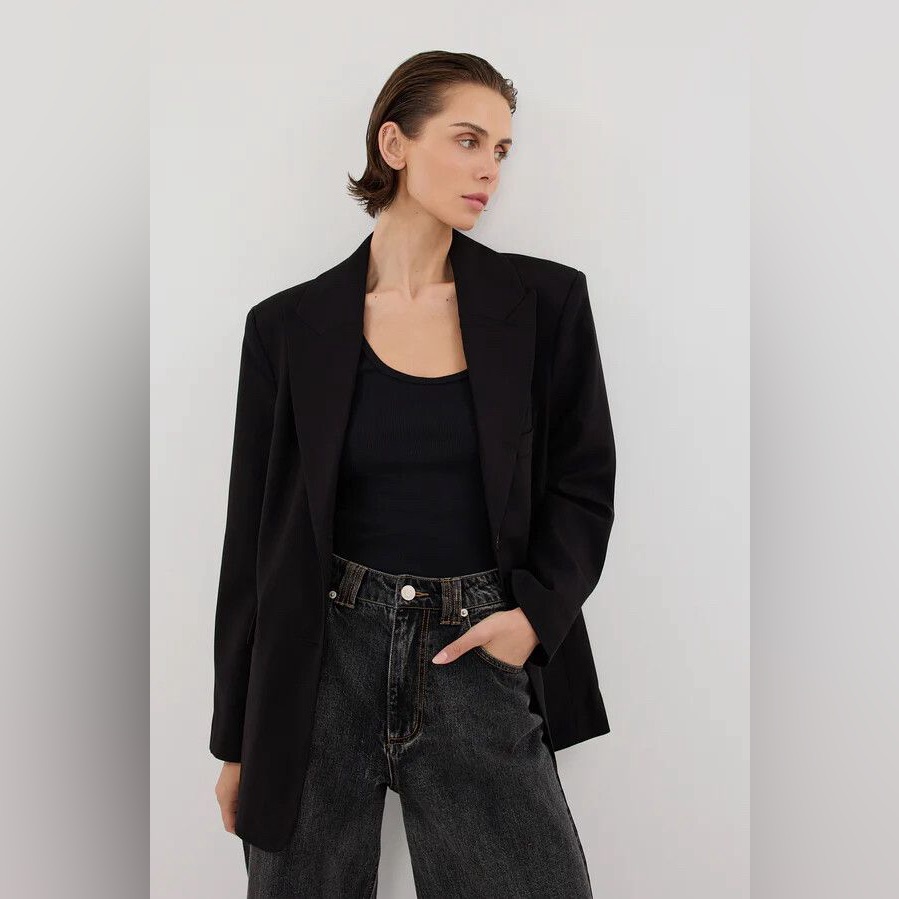 Nwot Dissh Harley Blazer Oversized Boyfriend Jacket Black Size Au 12, Us 8